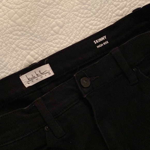 Nicole Miller Studio High Rise Black Skinny Jeans 16 - Picture 3 of 3